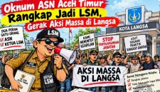 Keterangan foto: Ilustrasi aksi demonstrasi yang diduga melibatkan oknum ASN dengan mengatasnamakan LSM di Kota Langsa.